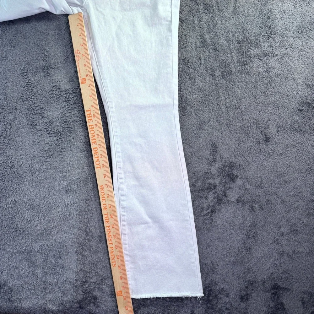 Bleu White Flare‎ Leg Raw Hem Jeans Womens 10P Petite BWP1550 Stretch Denim